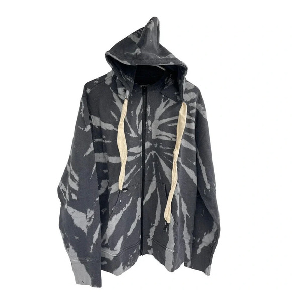 Free People Sandrine Sweatshirt Size M Rose Tie Dye Full Zip Hoodie Jacket - Picture 8 of 11